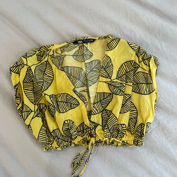 Zara Tops Zara Linen Blend Leaf Top Poshmark